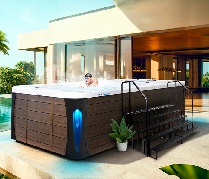 Calspas hot tub being used in a family setting - Camden