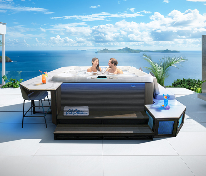 Calspas hot tub being used in a family setting - Camden